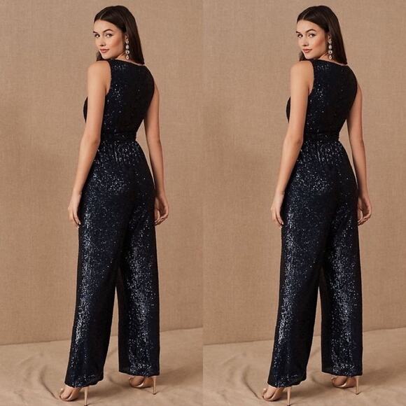 NWT NEW Sachin + Babi Blue Sequin Somers Jumpsuit - Picture 3 of 7